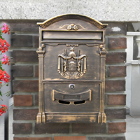 Boîte aux lettres murale vintage européenne en métal gaufré verrouillable, vente en gros OEM ODM