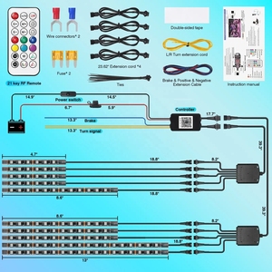 10pcs không thấm nước Neon đêm chạy ánh sáng phanh tín hiệu lần lượt RGB + IC LED đuổi theo hiệu ứng ánh sáng Thời Trang Bánh xe trang trí ánh sáng - Product Image 5
