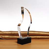 Récompenses en cristal au Design Simple avec boîte-cadeau, trophée de colonne de cristal d'affaires de qualité supérieure