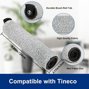 Brosse à rouleaux de remplacement pour aspirateur sec/humide rechargeable <span class=keywords><strong>Tineco</strong></span> IFloor 3 <span class=keywords><strong>Floor</strong></span> <span class=keywords><strong>ONE</strong></span> <span class=keywords><strong>S3</strong></span>, avec 2 brosses et 2 filtres HEPA - Product Image 3