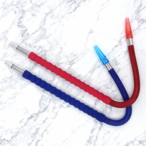 Mangueras de Silicona y Aluminio de Doble Color Rojo y Azul para Narguile, Accesorios para Narguile, Tabaco, Artículos para Fumar en Casa - Product Image 1