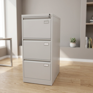 Modern 3-<b>Drawer</b> Metal <b>Filing</b> Cabinet with Key Lock for Home Office School Hospital & Apartment Use-Commercial Grade - Product Image 3