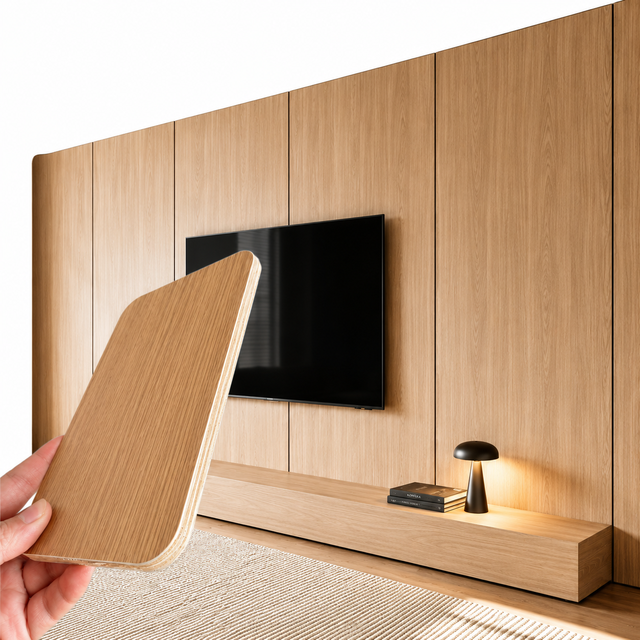 Moisture Proof 8mm Bamboo Charcoal Wood Veneer Panel B1 Fireproof Scratch Resistant Wall Board for Bedroom Hotel Office Decor
