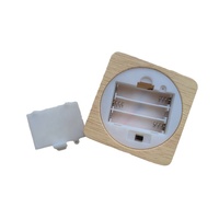 Veilleuse à base de bois LED alimentée par batterie Affichage de base de lampe de nuit LED RVB pour ornement en cristal