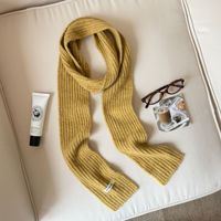 Écharpe longue et étroite minimaliste coréenne légère et fine pour femme, tour de cou décoratif d'hiver pour adulte