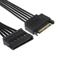 Cable divisor de alimentación SATA, cable de extensión de alimentación de disco duro de 15 pines SATA macho a 5 SATA hembra para HDD, SSD y unidades ópticas