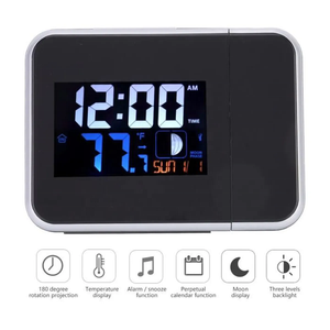 Reloj <span class=keywords><strong>de</strong></span> Escritorio Digital con Proyección Electrónica Retroiluminada, Control Remoto, Calendario, Interruptor <span class=keywords><strong>de</strong></span> 180°, Visualización <span class=keywords><strong>de</strong></span> Temperatura y <span class=keywords><strong>Fase</strong></span> Lunar - Product Image 3