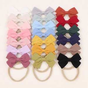 FanYue per bambini <span class=keywords><strong>fascia</strong></span> per <span class=keywords><strong>capelli</strong></span> in cotone e lino <span class=keywords><strong>fascia</strong></span> per <span class=keywords><strong>capelli</strong></span> in Nylon morbida senza cuciture 2024 - Product Image 4