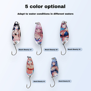 Leurres de pêche à la cuillère imprimés en 3D, colorés, avec paillettes, pour la pêche en mer, pour les filles de la plage, les nageuses, leurres durs pour l'eau douce et salée, la pêche <span class=keywords><strong>au</strong></span> surf - Product Image 3