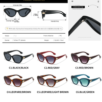 Lunettes de soleil œil-de-chat tendance à grande monture, colorées, pour femmes, petites lunettes triangulaires élégantes, forme ovale, Oculos De Sol