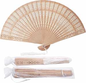 Éventail portable personnalisable en bois et bambou sculpté, modèle panier ange, pour la publicité et la promotion DIY, écologique - Product Image 3