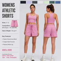 Shorts de sport pour femmes personnalisés, coupe ample, taille à cordon de serrage, poches latérales, vêtements de sport pour femmes, shorts de sport pour yoga, gym, fitness