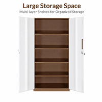Armoire de rangement métallique moderne bicolore verrouillable à 2 portes, classeur de bureau, étagères multicouches, armoire de bureau à domicile en acier