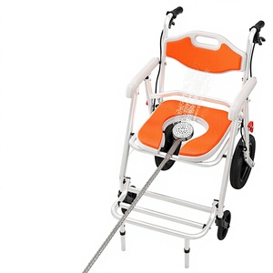 KS Elderly Commode Chair With Wheels <b>Portable</b> Toilet Folding Wheelchair For Home Care <b>Bathing</b> 45cm Seat 93cm Height - Product Image 3