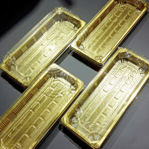 Fournisseur d'usine <span class=keywords><strong>Plateau</strong></span> à sushi en plastique PET Boîte de boulangerie en forme de rectangle Récipient alimentaire pour sushi Chocolat Bonbons Gâteau Cookie Blister - Product Image 5