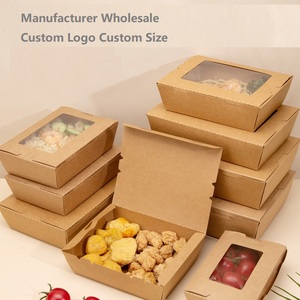 Caja de Papel Kraft Desechable <span class=keywords><strong>para</strong></span> Alimentos con Ventana Transparente y Laminado Mate Resistente <span class=keywords><strong>al</strong></span> Aceite, Logotipo Personalizado <span class=keywords><strong>para</strong></span> Ensaladas/Sushi/Pollo Frito - Product Image 6