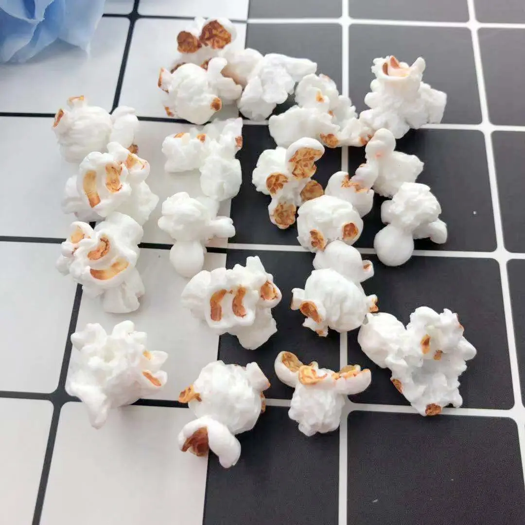 3D Popcorn Food Resin Charms Kawaii Süße Schlüssel bund Charms für Ohrringe Armbänder Schmuck Herstellung Diy Zubehör Zubehör