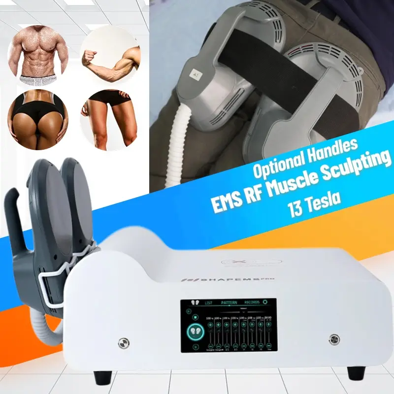 Smart 2 manijas emslim neo estimulación muscular cuerpo esculpir Tesla EMS RF máquina de esculpir para salón