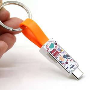 El mejor gadget USB promocional barato 3 en 1 cargador fecha Cable llavero todo en uno tipo C / Micro USB / 8 pines - Product Image 1