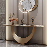 Table console d'entrée BTCT004 en marbre et métal, design artistique stable, pour la maison ou l'hôtel – Offre spéciale
