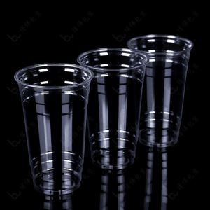 Gobelet en plastique transparent PET jetable et écologique de 98 mm, fond plat, 12 oz-24 oz, pour thé au lait, café froid - Product Image 2
