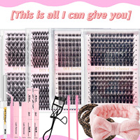 Kit DIY de Cils Synthétiques Réutilisables Faits Main en Grappes 30D 40D Volume avec Accessoires pour Maquillage Vente en Gros OEM