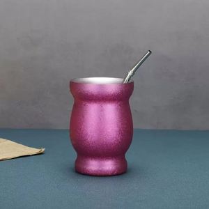 Vaso de Acero Inoxidable Curvo Mate Color Pastel de 8oz, Taza Portátil para Beber Vino - Product Image 6