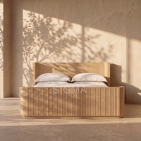 Lit en bois massif moderne et simple, vente en gros d'usine, cadre de lit en bois, mobilier de chambre à coucher, personnalisation disponible