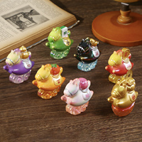Figurine mystère en boîte surprise Cheval émaillé tricolore style Tang oriental, thème Porte-bonheur, jouet pour collectionneurs