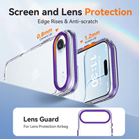 Coque de protection hybride antichoc en TPU et PC pour iPhone 17 Air avec cadre d'objectif métallique violet de qualité supérieure – Fabricant de coques de téléphone portable personnalisées