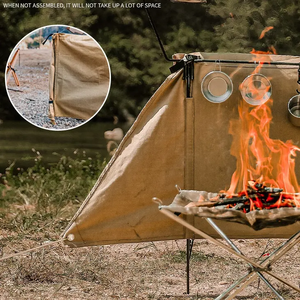 Foldable Waterproof Canvas <strong>Beach</strong> Wind Screen Fence Windscreen Camping <strong>Windbreaker</strong> - Product Image 2