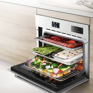 Horno Eléctrico Empotrable de 60L, 2 en 1, para Cocinar al Vapor y Hornear, Gran Capacidad, Blanco, Electrodoméstico Multifuncional - Product Image 1