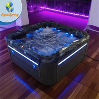 Baignoire de massage en acrylique de bonne qualité Spa Meilleur bain à remous extérieur Jacuzzier 6 personnes Bain à remous extérieur avec 67 jets