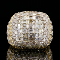 Bague en argent 925 pour hommes, bijoux glacés, Baguette, rappeur, Hip Hop, Champion, bague de lettre Moissanite