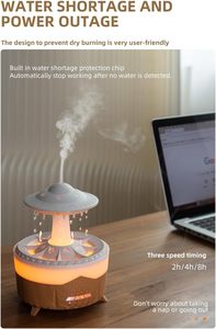Humidificateur <span class=keywords><strong>nuage</strong></span> de <span class=keywords><strong>pluie</strong></span> électrique 350ml expédition rapide maison H20 UFO diffuseur de goutte d'eau en plastique à distance pour usage domestique - Product Image 5