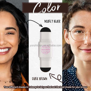 Kit de tampons pour sourcils facile à utiliser, pinceau double embout, poudre à sourcils multi-usages, kit d'outils de maquillage, fournitures cruelty-free - Product Image 3