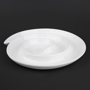 <span class=keywords><strong>Assiette</strong></span> en céramique blanche de style nordique, design en spirale d'escargot, écologique, créative, vaisselle de table pour hôtel, pour collations/fruits secs, plante - Product Image 2