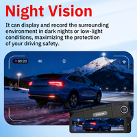 Caméra embarquée Carlover AI 4K 3 canaux avec écran 10,99 pouces, objectif fisheye, enregistreur vidéo avec GPS, WiFi, vision nocturne Starlight et moniteur de stationnement