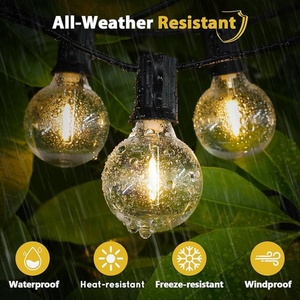 Chất lượng thương mại có thể kết nối màu trắng toàn cầu ngoài trời nhà Patio Đảng trang trí nội thất cổ điển LED Festoon năng lượng mặt trời G40 chuỗi đèn - Product Image 2