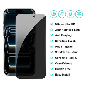 Protector de Pantalla de Privacidad con Empaque Personalizado para <span class=keywords><strong>iPhone</strong></span> 18 Pro Max, <span class=keywords><strong>Precio</strong></span> de Fábrica, Anti-Espía, Vidrio Templado 9H, Sin Borde, Sin Burbujas - Product Image 2