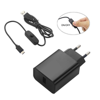 Adaptor Daya Raspberry Pi 4 5V 3A dengan Kabel USB Tipe C dan Sakelar ON/OFF untuk Pi 4 Orange Pi 3 4 LTS