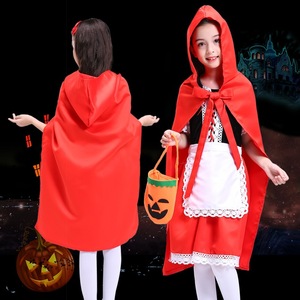 Disfraz de Caperucita Roja para niñas de 5 a 7 años, traje de Halloween para cosplay, material de tela roja, atuendo para actuaciones. - Product Image 2