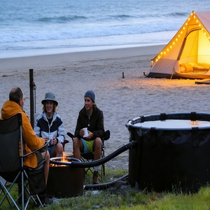 Jacuzzi de Leña de Acero Inoxidable para 4 Personas, Plegable, Portátil, para Jardín, Camping, con <span class=keywords><strong>Parrilla</strong></span> para Barbacoa - Product Image 3