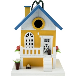 Gele Cottage Retro Arts Crafts Houten Vogel Feeder Landhuisjes Muur Opknoping Vogelhuisje Gemaakt Van Boerderij Hout - Product Image 1