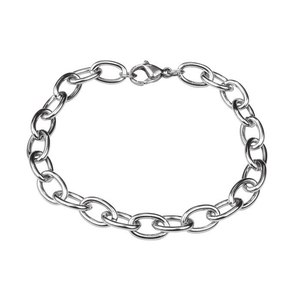 Bracciale a catena ovale in acciaio 6.7x10.5 a maglie fini - Product Image 1