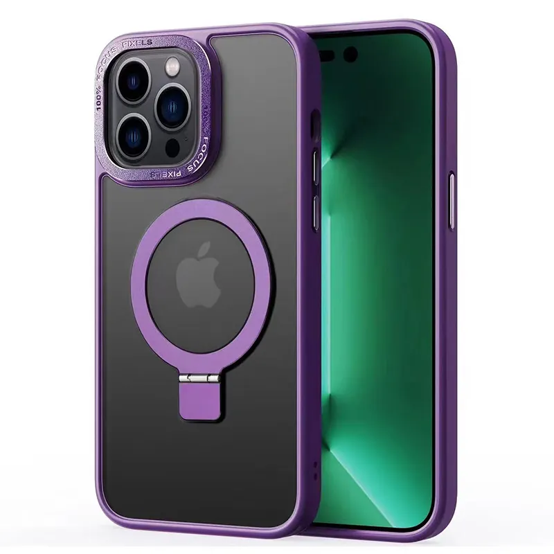 For iPhone 14 magnetic case cover shockproof wireless charging Kickstand For magsafe Clear Cell Phone Case for iPhone 11 12 13