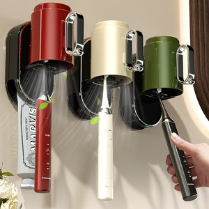 <b>Toothbrush</b> <b>Holder</b> Wall Mounted Triple Suction Cup Toothpaste Storage Rack Bathroom No Drill Space Saving Organizer - Product Image 1