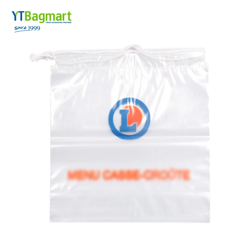 Writable Custom Printed Ldpe Hdpe Medicine Packaging Plastic Cotton Drawstring Patient Belonging Bag  With Logo