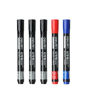 Bút Đánh Dấu Deli SK109 màu đen + đỏ + xanh tổng cộng 5 không thấm nước không phai màu dầu lớn đầu dày đánh dấu màu đỏ xanh - Product Image 1