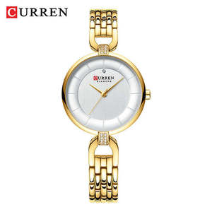 Montre CURREN 9052 pour femme, double calendrier, étanche, lumineuse, cadran rond, bracelet en acier inoxydable, montre à quartz pour femme - Product Image 1